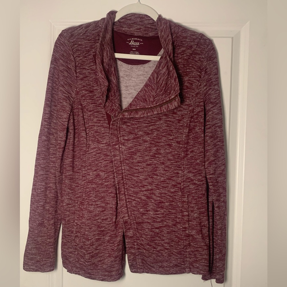 G.H. Bass & Co. Burgundy Zip Up Sweater